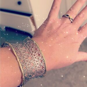 Kendra Scott LIKE NEW! Elegant Gold and Silver Filigree Cuff Bracelet